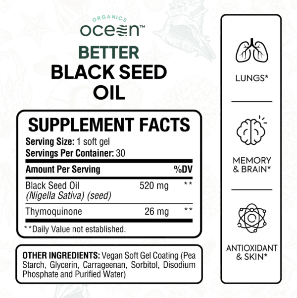 Better Black Seed Oil Supplement Facts