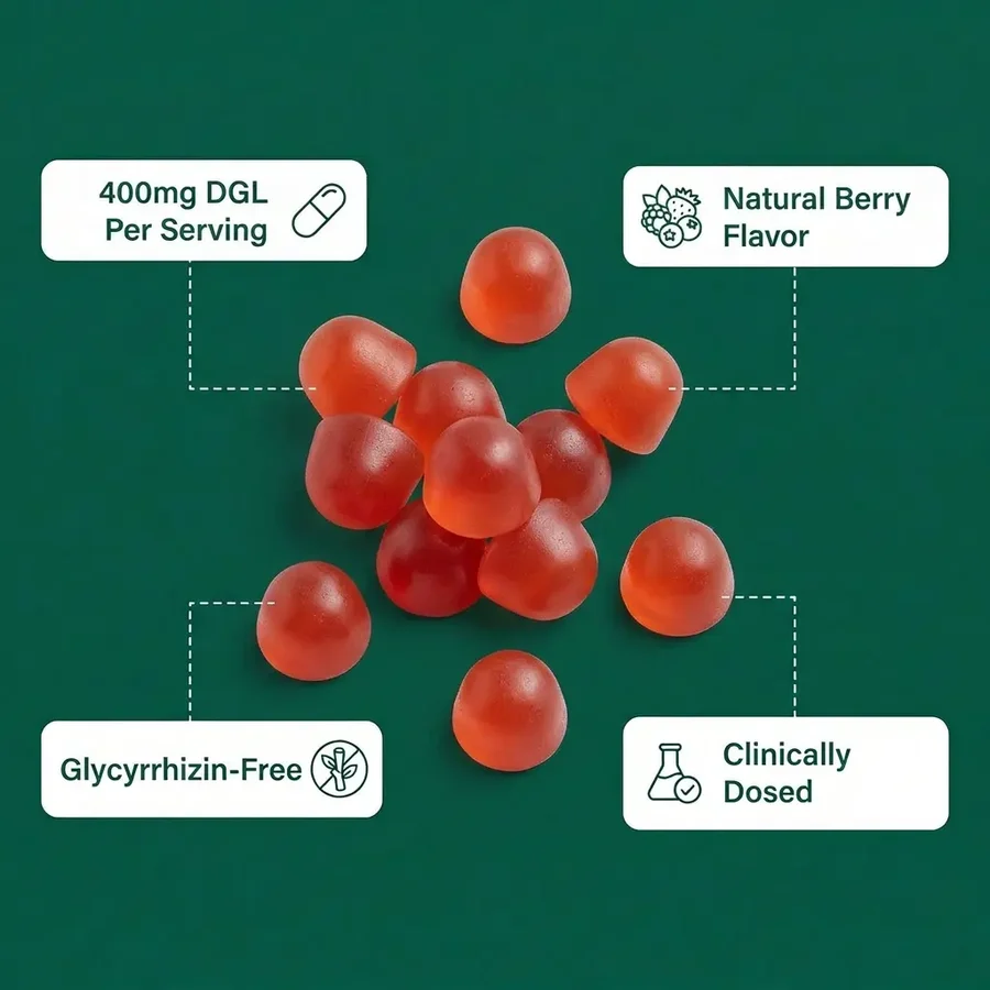Belly Beans Reflux Relief Extra Strong DGL Gummies